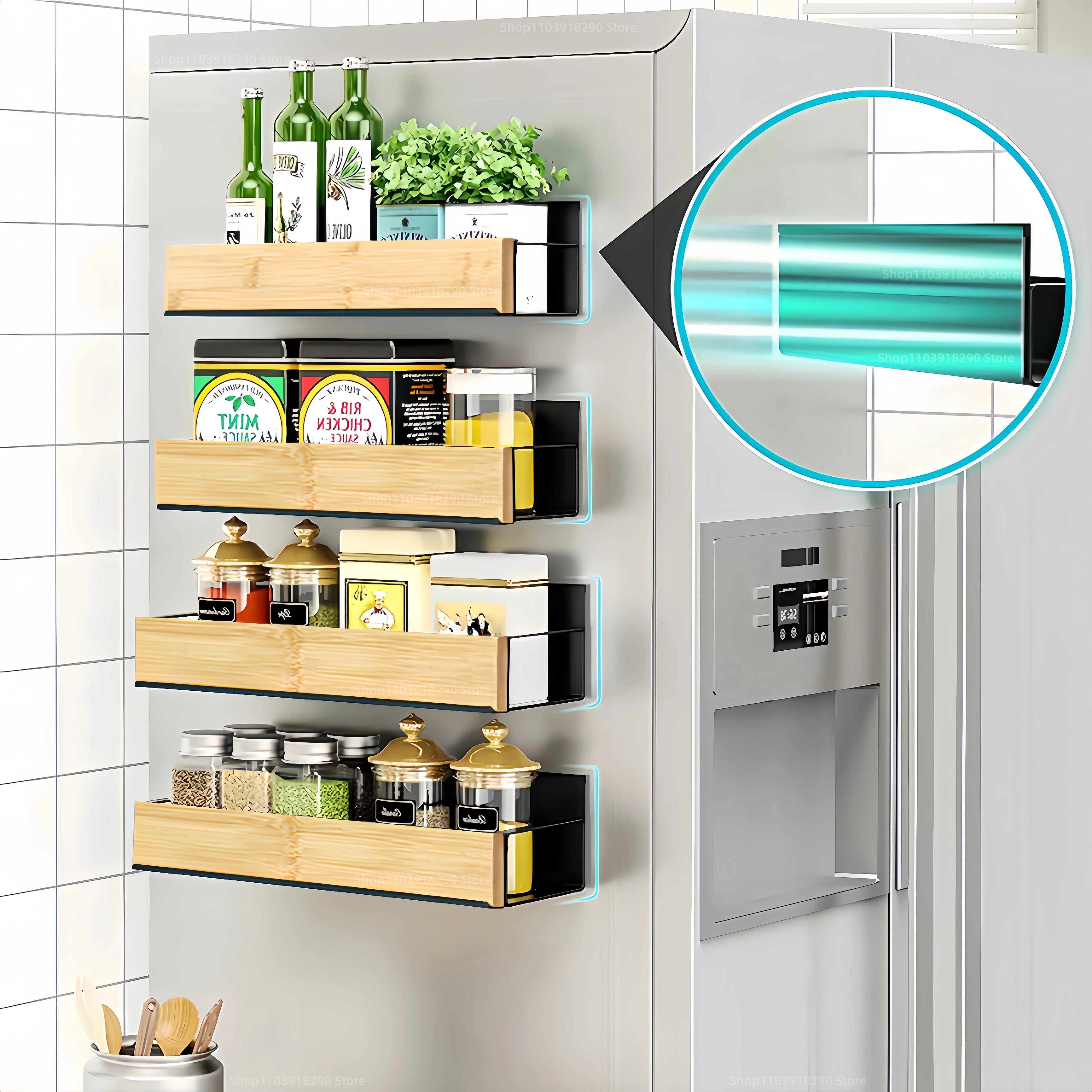 Magnetic Fridge Shelf Spice Storage
